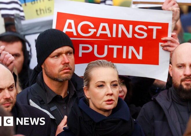 Russia’s opposition takes to the streets of Berlin